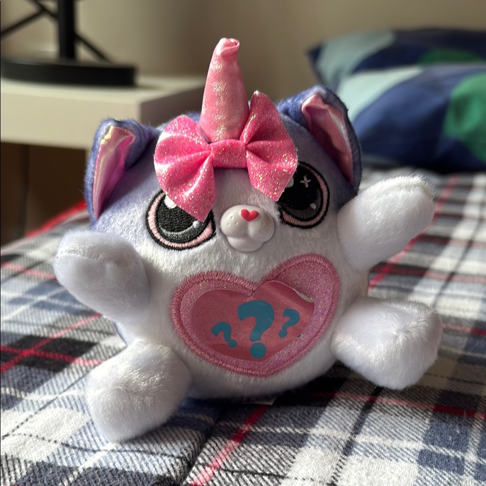 Plush Unicorn Surprise Squish Toy - Pink & Purple Heart rainbowcorn kittycorn